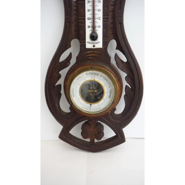 1900 Vintage French Black Forest Barometer For Sale - Image 4 of 6