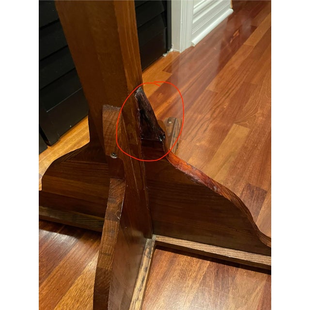 Antique c.1885–1910 English-Style Solid Oak Coat Stand With Cruciform Base Hall Coat Rack For Sale - Image 10 of 12