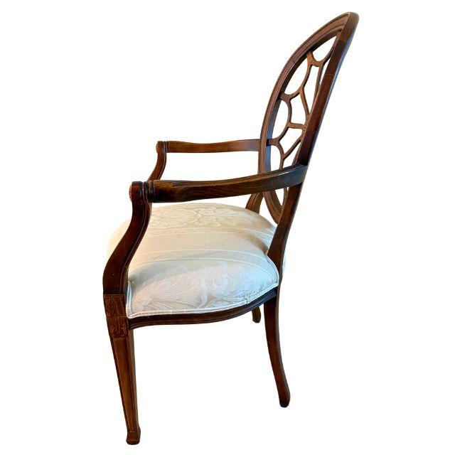 Hepplewhite 1990s Ethan Allen, Hepplewhite-Style Spider Back Armchair For Sale - Image 3 of 18