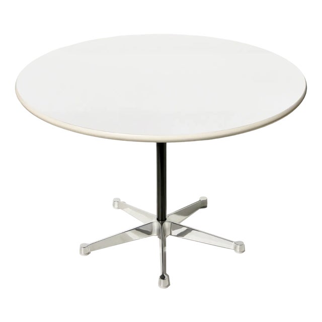 Dining or Conference Table in White and Chrome by Charles & Ray Eames for Herman Miller, 1960s For Sale