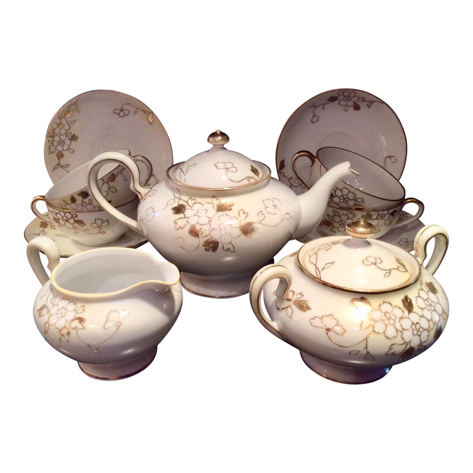 Antique Hand Painted Gold Moriage Japanese Tea Set Chairish