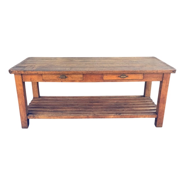 Large Antique Beech Table, 1900s For Sale