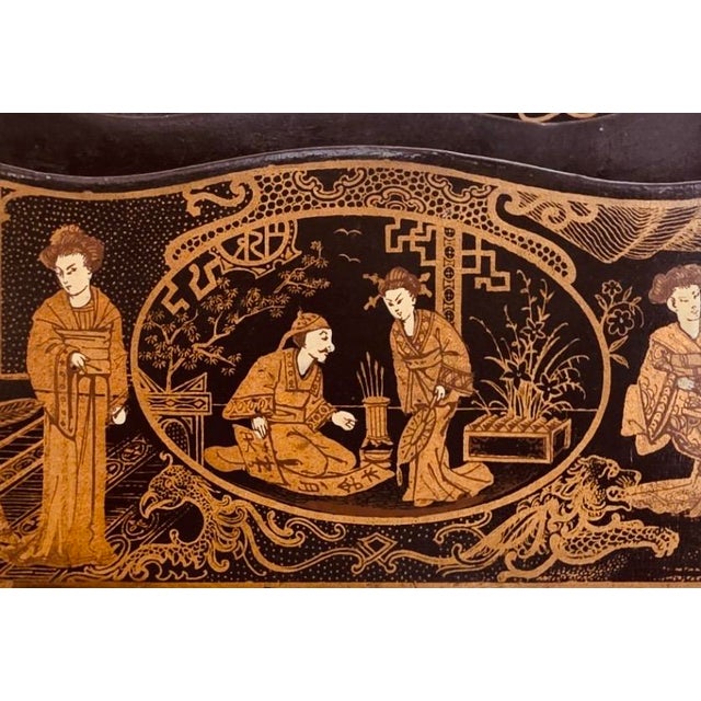 Antique Meiji Period Japanned Letter Holder,Chinoiserie For Sale - Image 12 of 18