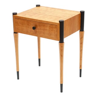 Cherry Side Table With Ebonized Accents by Peter Aleksa For Sale