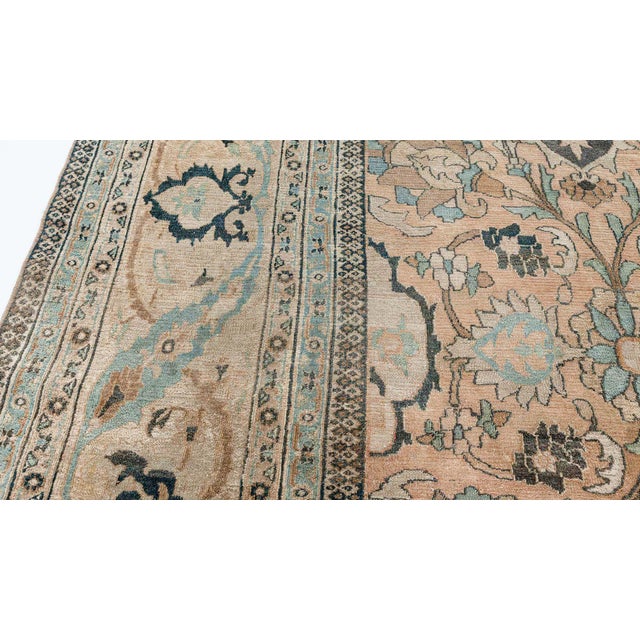 Early 20th Century Neutral Brown Persian Meshad Handwoven Wool Rug For Sale - Image 10 of 10