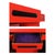 Red Lacquered Wooden Sideboard with 3 Doors and 3 Drawers, 1960s For Sale - Image 4 of 5