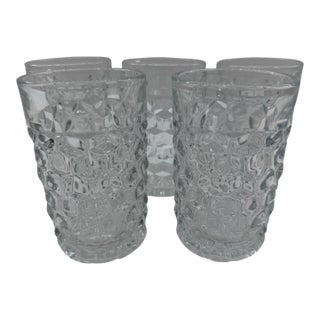 Early 20th Century Fostoria Pattern Set of 5 Flat Iced Tea American Clear Glasses For Sale