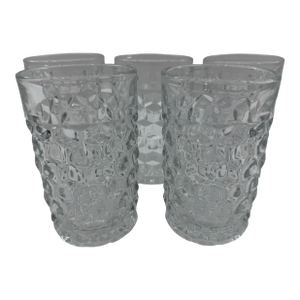 Early 20th Century Fostoria Pattern Set of 5 Flat Iced Tea American Clear Glasses