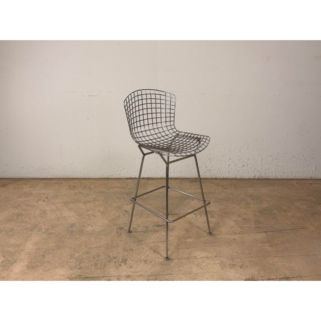 Metal Harry Bertoia Bar Stool 427 for Knoll International, 1970s For Sale - Image 7 of 15