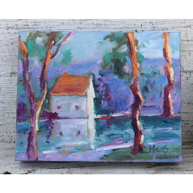 Blue Contemporary Impressionist Morning Light at the Pond "After" Ted Goerschner For Sale - Image 8 of 8