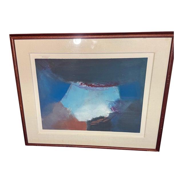 Large Original Ed Emerson Abstract Watercolor Painting – 33" X 27" Gallery Framed (Winn Devón) For Sale