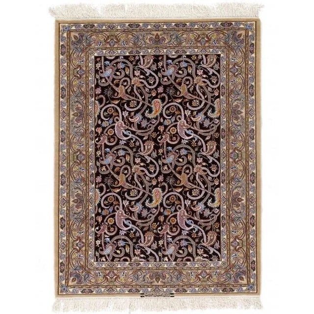 2020s Maroon Persian Isfahan Silk & Wool For Sale - Image 4 of 4