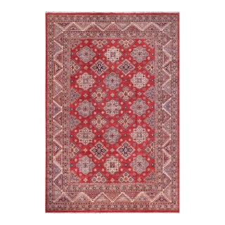 Tribal Super Kazak Red/Beige Wool Rug - 11'11'' X 14'8'' For Sale