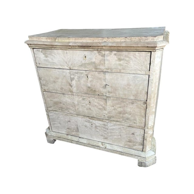 Antique Danish Biedermeier Bleached Maple Chest of Drawers, 1800s For Sale - Image 14 of 16