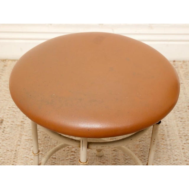 Vintage Bamboo-Style Metal Stool For Sale In Los Angeles - Image 6 of 9