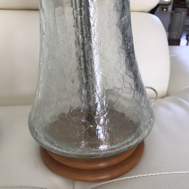 Vintage Crackle Glass Blenko Lamps A Pair Chairish