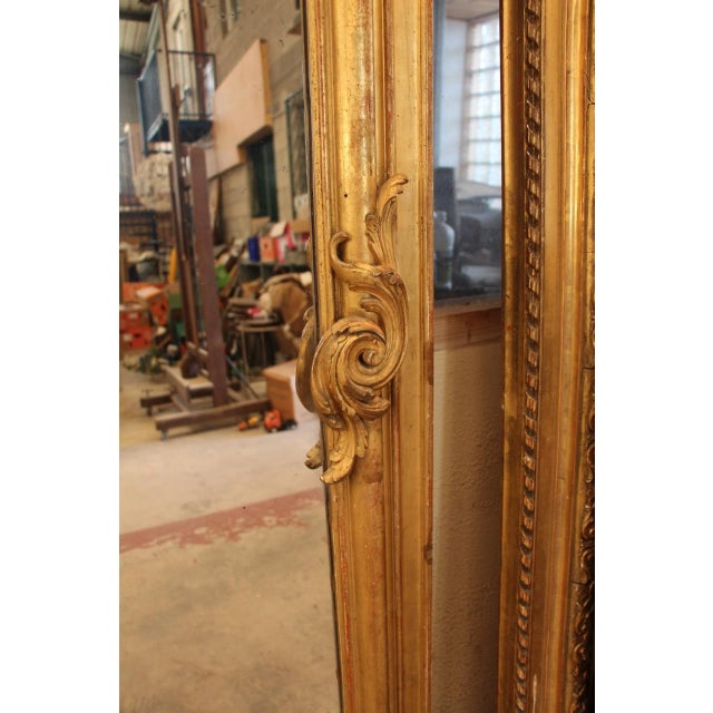 Wood Large Giltwood Mirror, 19th Century For Sale - Image 7 of 13