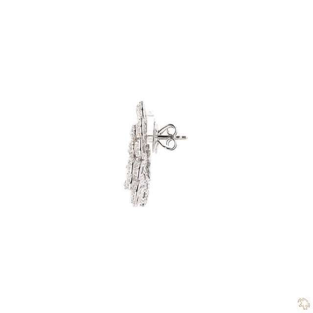 3.97 Carat Rose Cut Diamond Gold Earrings, Pair For Sale - Image 4 of 9