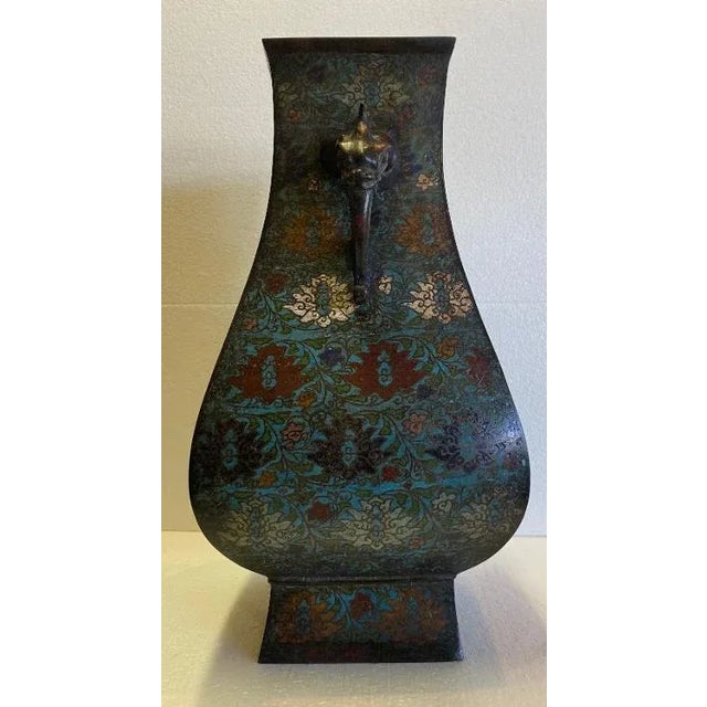 Antique Ming Dynasty Cloisonne Vase For Sale - Image 4 of 12