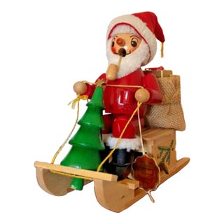 Early 21st Century Signed Steinbach Musical Smoker Nico on Sleigh With Tree in Box For Sale