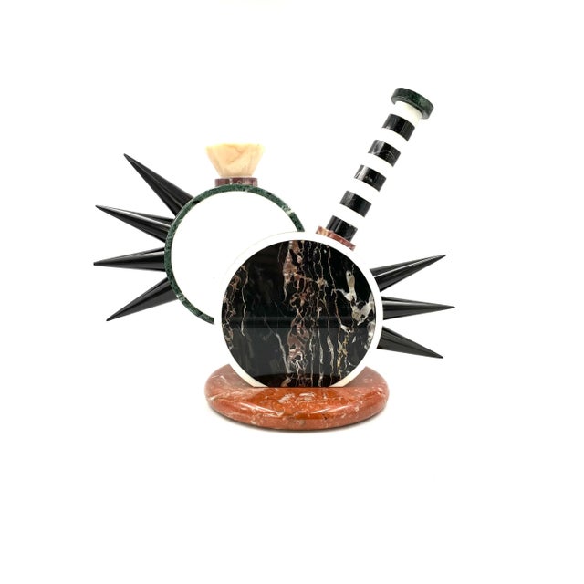 'Sholapur' sculpture vase / centerpiece Michele de Lucchi for Up & Up, Carrara Italy, 1985 Postmodern Marble sculpture...