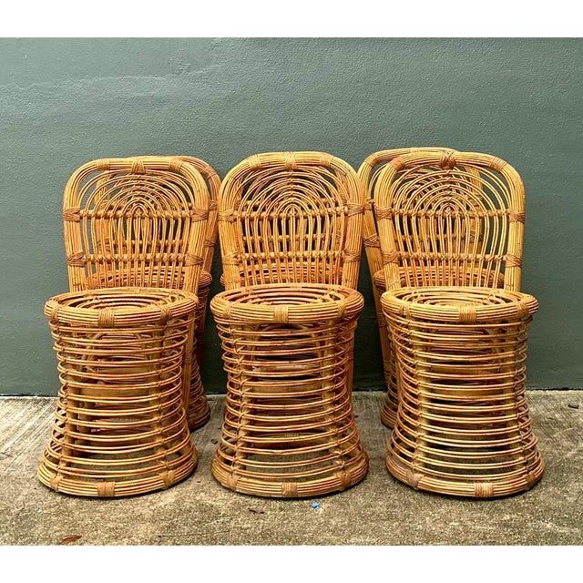 Vintage Rattan Dining Chairs - Set of 6 For Sale - Image 12 of 12