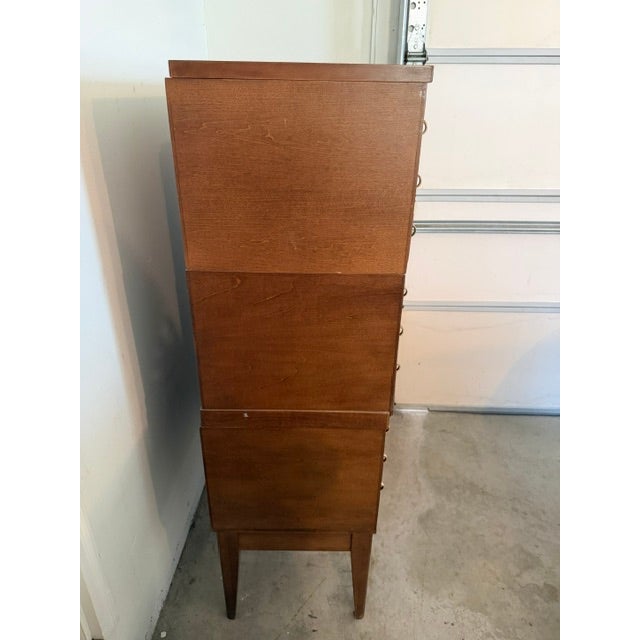 Vintage Mid Century Modern 45 Drawer Gaylord Library Card Catalog Cabinet With 2 Pull Out Shelves For Sale - Image 9 of 15