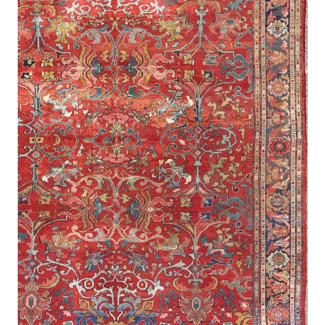Early 20th Century Colorful Antique Persian Sultanabad Rug With All Over Design in Jewel Tones For Sale - Image 4 of 10