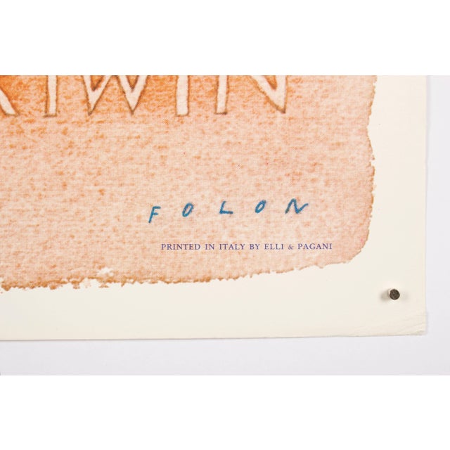 Modern Jean Michel FolonFolon Exhibition Poster, Galerie Charles Kriwin, 1980 For Sale - Image 3 of 3