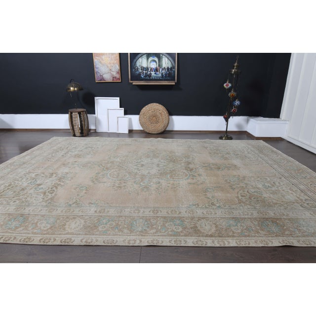 1970s Vintage Persian Handmade Wool Cotton Brown Area Rug For Sale - Image 11 of 11