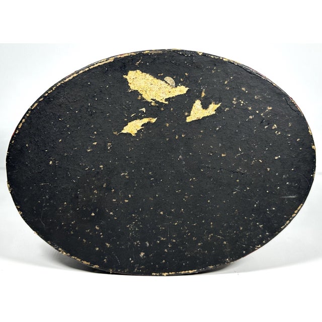 Black Mid 20th Century Folk Art Hand Painted Christmas Box: Happy Holidays Decor For Sale - Image 8 of 10