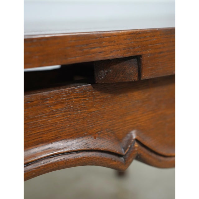 1900 - 1909 Vintage Parquetry French Provincial Oak Dining Table & 6 Chairs For Sale - Image 5 of 18