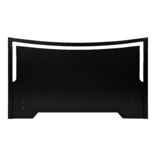 1960s Mid Century Modern Black Lacquer Queen Headboard For Sale