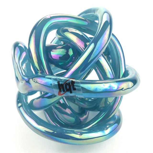 2010s Large Glass Twisted Braided Abstract Sculpted Art Form For Sale - Image 5 of 7