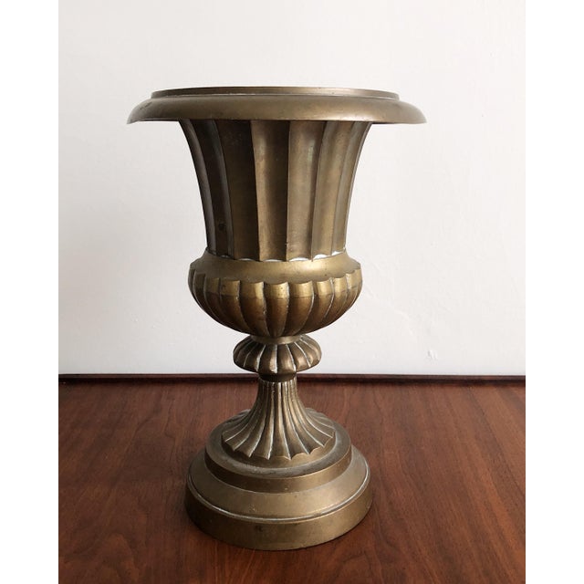 Hollywood Regency Style Brass Urn Vase Planter Chairish
