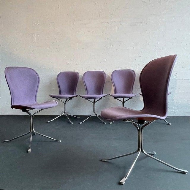 Lavender Set of 6 Upholstered Ion Dining Chairs by Gideon Kramer, Circa 1960s For Sale - Image 8 of 11