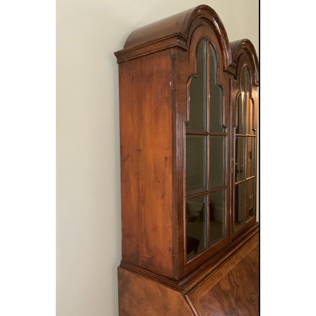 1900s Antique Secretary Desk Walnut Bureau Bookcase For Sale In Atlanta - Image 6 of 12