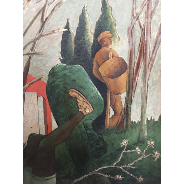 1990s Expressionist Figurative Mixed-Media Painting by Gidon Bendor For Sale - Image 4 of 11