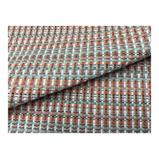 Pierre Frey Dominica F3129003 Goyave Indoor Outdoor Coral Seafoam Upholstery Fabric For Sale