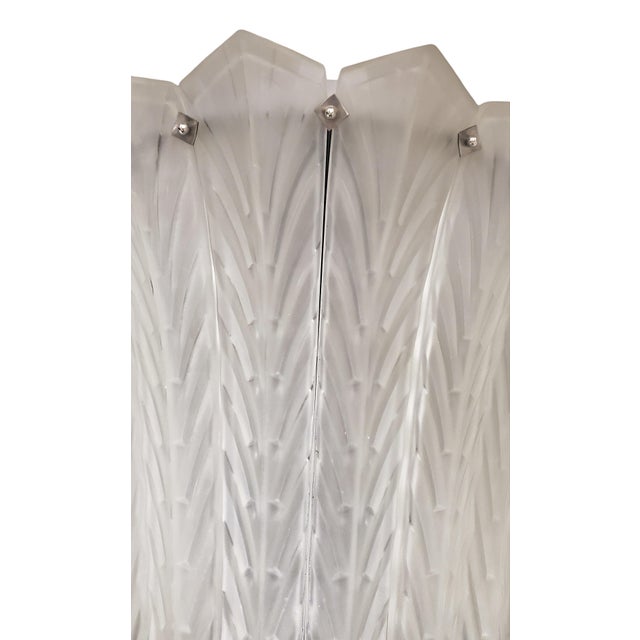 Early 20th Century Early 20th Century Very Large French Art Deco Two Tier Frosted Art Glass Sabino Chandelier For Sale - Image 5 of 18