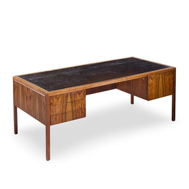 Alma Mid Century Rosewood and Leather Executive Desk For Sale - Image 10 of 10