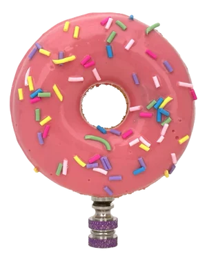 Donut Lamp Finial on Chrome Hardware
