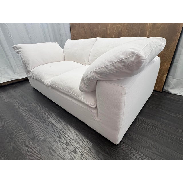 RH Cloud 7' Luxe Sofa — 2-Cushion Perennials Performance Textured Linen Weave in White ──────────── ICONIC CLOUD COMFORT...
