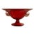 Vintage Ruby Red Murano Art Glass Footed Compote With Applied Grapes For Sale