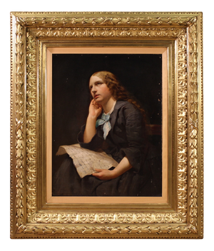 Italian Artist, Portrait of a Lady, 1870, Oil on Canvas, Framed