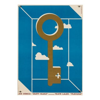 Golden Key Puppet Theatre Poster by Jan Osnica, 1980s For Sale