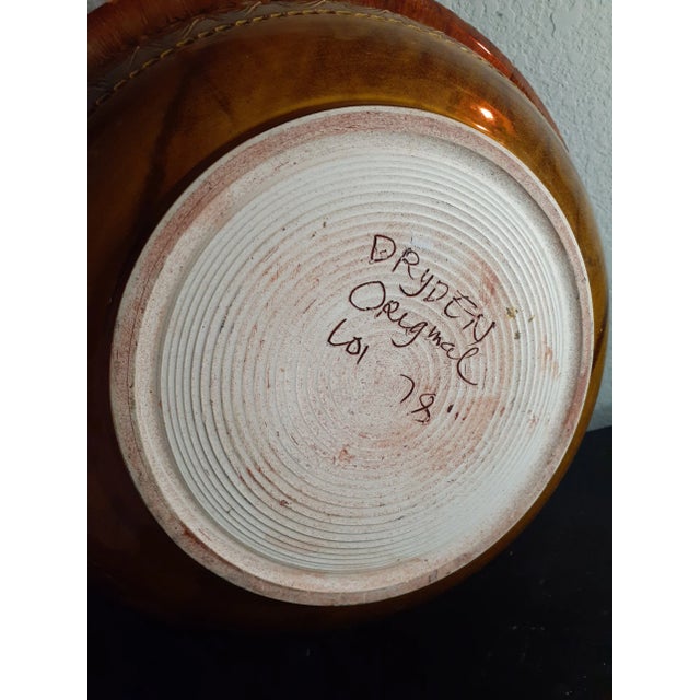 Art Deco Vintage Signed Art Studio Dryden Pottery Decorative Bowl For Sale - Image 3 of 7