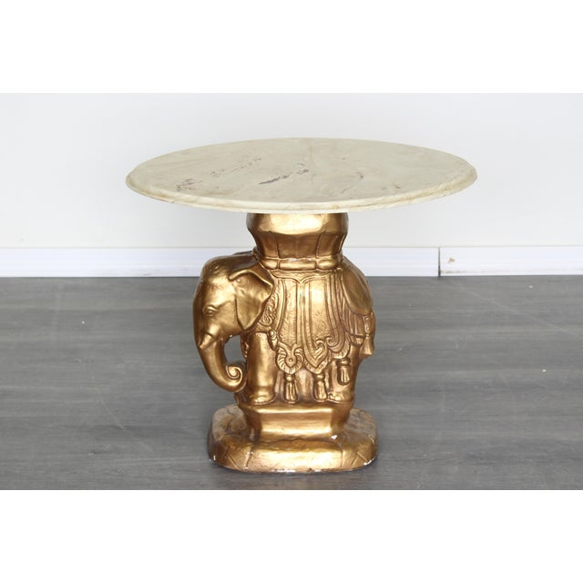 Vintage Marble Top Elephant Side Table Chairish