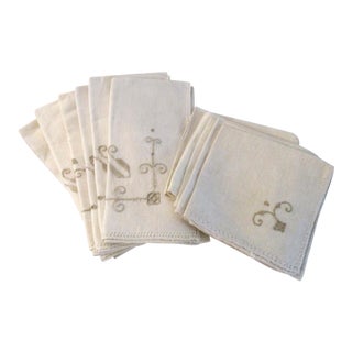 1940s Victrorian Irish Dinner & Cocktail Napkins - Set of 12 For Sale