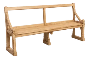 1920s French Carved Wood Bench With Back